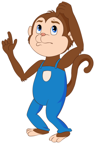 Luis, le singe de Diluu, pensif