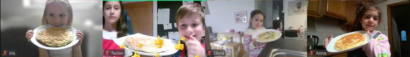 Niños en clase de Diluu por Zoom